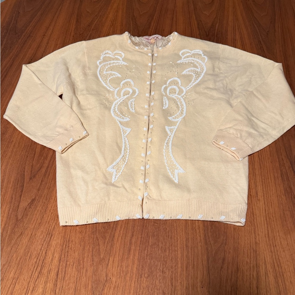 1960’s Imperial made in British Colony Hong Kong Beaded Wool Cardigan